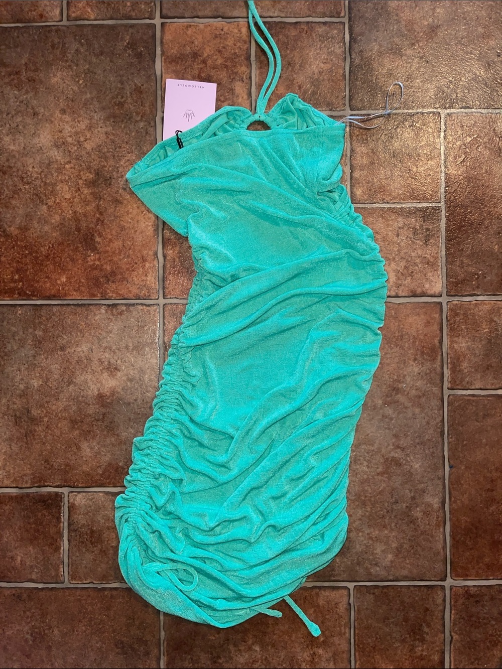NWT HELLO MOLLY Green Dress with Cutout - Picture 4 of 4